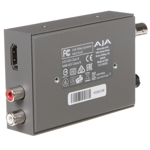 AJA HA5-Plus Mini Convertidor HDMI a 3G-SDI hasta 1080p60 4:2:2 10-Bit con Audio RCA