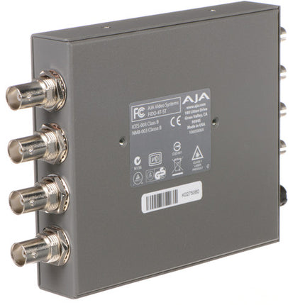 AJA FiDO Quad-Channel 3G-SDI a fibra ST Mini Convertidor 4K Ultra HD 4W con fuente de poder mundial