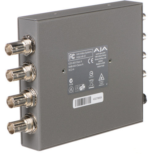 AJA FiDO Mini Convertidor de Fibra ST Quad Canal a 3G-SDI Ultra HD 4K inclusión fuente energía mundial