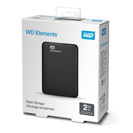 WD 2TB Elements Disco Duro Externo Portátil USB 3.0 2 Años Garantía