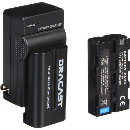 Dracast Kit de 2 Baterías NP-F 2200mAh y Cargador Litio Ion
