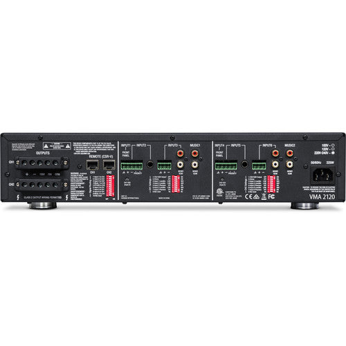 JBL VMA2120 Serie Comercial Mezclador Amplificador 120W Bluetooth 8 Entradas 2 Salidas