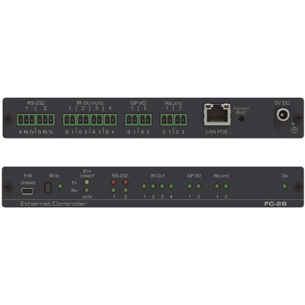 Kramer FC-28 Puerta de enlace de control PoE 10 puertos con cable IR y patas de goma