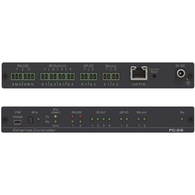 Kramer FC-28 Puerta de enlace de control PoE 10 puertos con cable IR y patas de goma