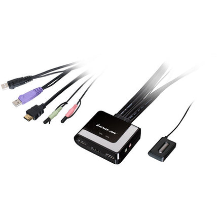 IOGEAR Switch KVM de 2 Puertos con Adaptadores DisplayPort y HDMI 1920x1200 60Hz
