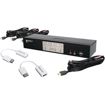IOGEAR 4 Puertos HDMI Switch KVM con Adaptadores DisplayPort Resolución 1920x1200 Bundle