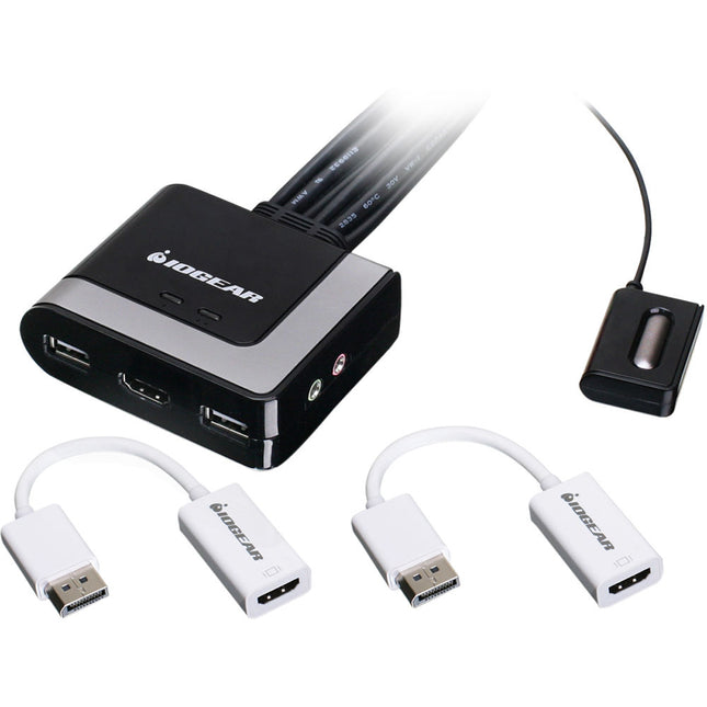 IOGEAR Switch KVM de 2 Puertos con Adaptadores DisplayPort y HDMI 1920x1200 60Hz