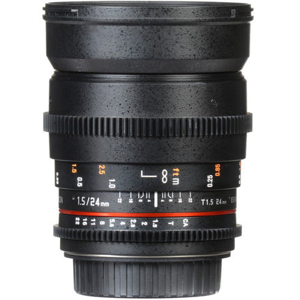 Rokinon 24mm T1.5 Objetivo Cine para Canon EF Montura Full Frame 84.1° FOV