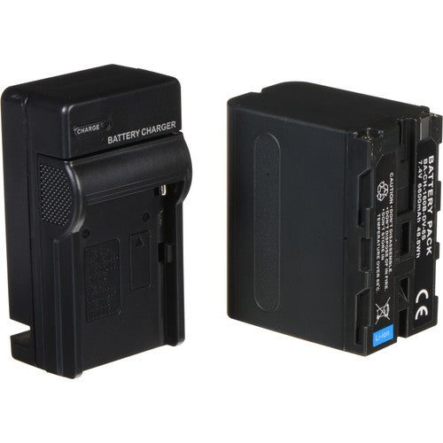 Dracast Kit Batería NP-F 6600mAh de Litio y Cargador 1 Año Garantía