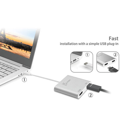 j5create Adaptador USB 3.1 Gen 1 a Doble HDMI Multi Monitor 4K UHD 3840x2160