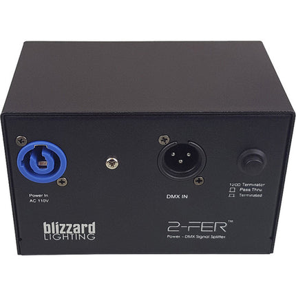 Blizzard 2-Fer Divisor de señal DMX de 2 vías con alimentación 110-240V 3 pines