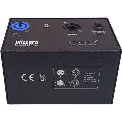 Blizzard 2-Fer Divisor de señal DMX de 2 vías con alimentación 110-240V 3 pines