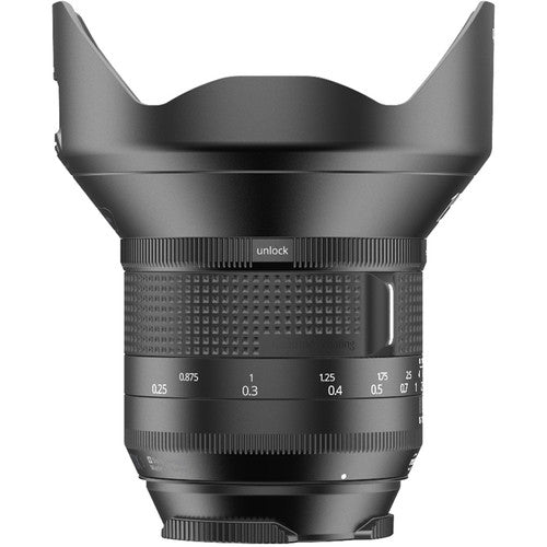IRIX 15mm f/2.4 Firefly objetivo para Nikon F con apertura f22 y enfoque manual