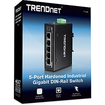 TRENDnet TI-G50 Switch Industrial Gigabit 5 Puertos 10 Gbps DIN-Rail