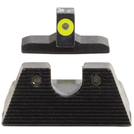 Trijicon H&K HD XR Juego de miras nocturnas con anillo amarillo y lámparas verde Tritio garantizadas 12 años