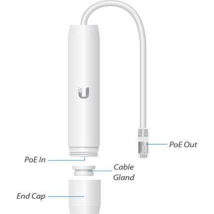 Ubiquiti INS-3AF-O-G Convertidor PoE Gigabit Exterior 802.3af 48V 24V 0.5A