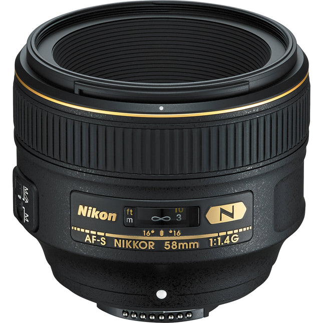 Nikon AF-S NIKKOR 58mm f1.4G Objetivo F-Mount FX formato f1.4-16 con Estuche Suave