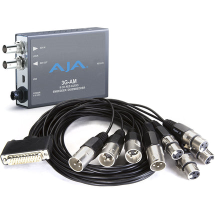 AJA 3G-AM 8 Canales AES Embedder y Disembedder SDI 2048x1080p con Cable XLR