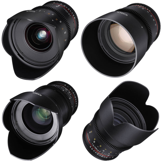 Rokinon Kit de lentes cine 20 35 50 85mm Sony E-Mount T1.5 T1.9