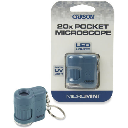 Carson MicroMini Microscopio de Bolsillo 20x con LEDs y Llavero