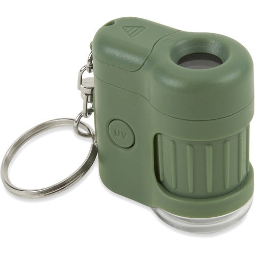 Carson MicroMini 20x Microscopio de Bolsillo Verde con Leds y Llavero
