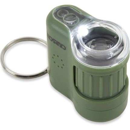 Carson MicroMini 20x Microscopio de Bolsillo Verde con Leds y Llavero