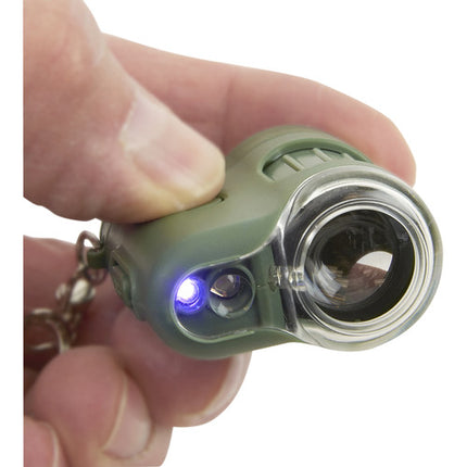 Carson MicroMini 20x Microscopio de Bolsillo Verde con Leds y Llavero
