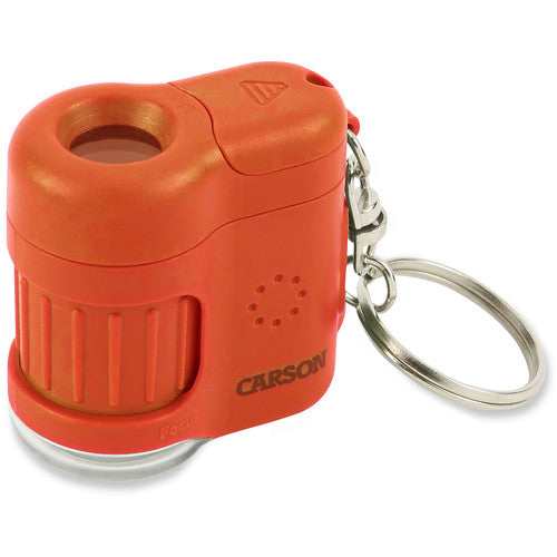 Carson MicroMini Microscopio de Bolsillo 20x LED UV Ergonomico Lava Orange