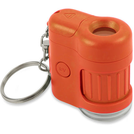 Carson MicroMini Microscopio de Bolsillo 20x LED UV Ergonomico Lava Orange