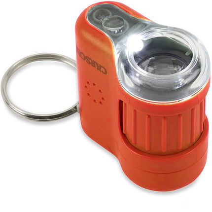 Carson MicroMini Microscopio de Bolsillo 20x LED UV Ergonomico Lava Orange
