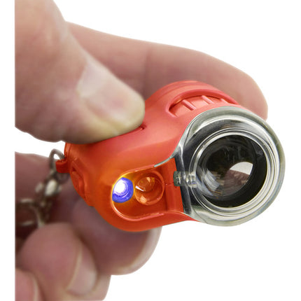 Carson MicroMini Microscopio de Bolsillo 20x LED UV Ergonomico Lava Orange