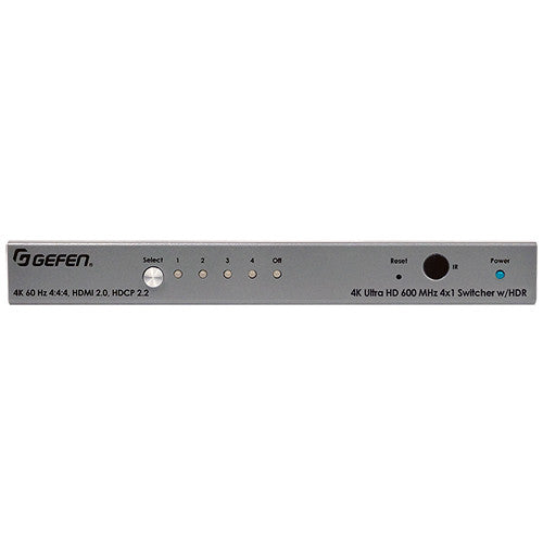 Gefen 4K Ultra HD 600 MHz con conmutador HDMI 4x1 y soporte HDR