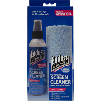 Endust 6 oz Gel Limpiador Anti-Estático Pantallas LCD Plasma con Paño Microfibra