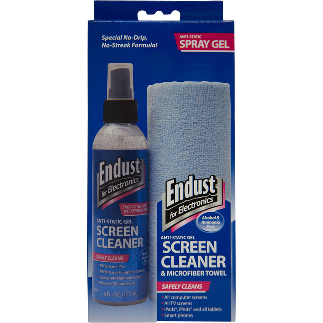 Endust 6 oz Gel Limpiador Anti-Estático Pantallas LCD Plasma con Paño Microfibra