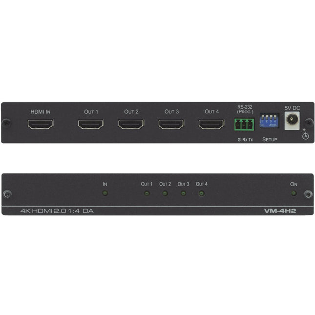 Kramer VM-4H2 amplificador de distribución HDMI 1 a 4 4K60 HDR10 17.82 Gb/s con adaptador de corriente