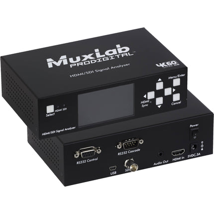 MuxLab HDMI 2.0 3G-SDI Analizador de señal 3 pulgadas LCD batería recargable