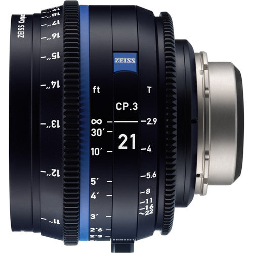 ZEISS CP.3 21mm T2.9 Objetivo Prime Compacto Montura Canon EF pies Apertura T2.9 a T22