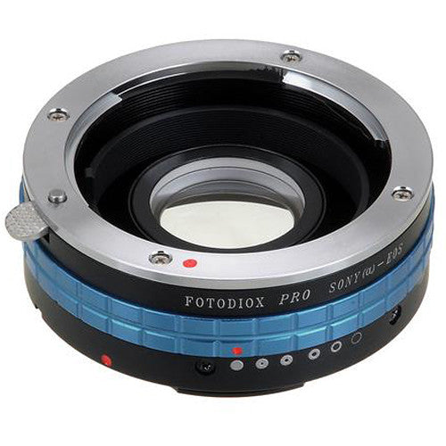 FotodioX Pro Adaptador de Montura para Lentes Sony A a Canon EF con Control de Iris y Corrección 1.4x