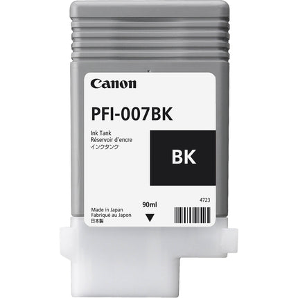 Canon PFI-007BK Tanque de Tinta Negra 90mL para Impresora iPF670E