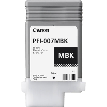 Canon PFI-007MBK Tanque de Tinta Negra Mate 90mL para Impresora iPF670E