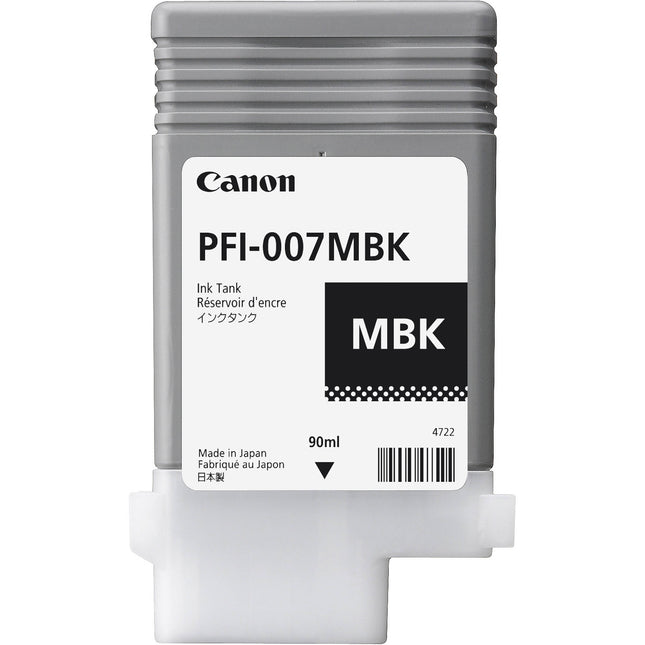 Canon PFI-007MBK Tanque de Tinta Negra Mate 90mL para Impresora iPF670E