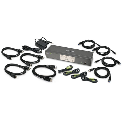IOGEAR 4 Puertos Switch DisplayPort KVMP con Hub USB 3.1 Gen 1 4K UHD