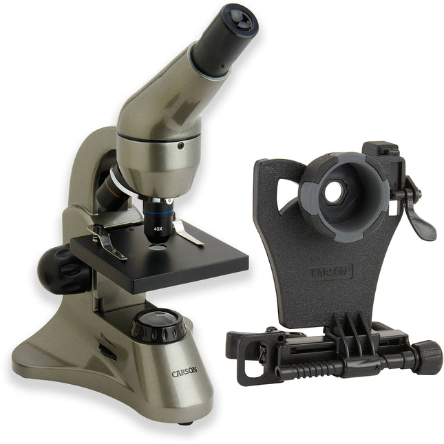 Carson MS-040 Microscopio Biológico 400x con Adaptador Universal para Smartphones