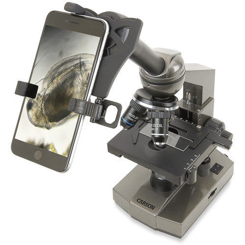 Carson MS-100 Microscopio Biológico 100-1000x Con Adaptador Smartphone