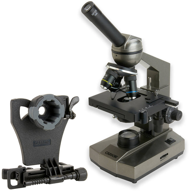 Carson MS-100 Microscopio Biológico 100-1000x Con Adaptador Smartphone