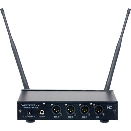 VocoPro Digital-Quad-H2 Sistema de Micrófono Inalámbrico UHF 4 Canales 24-Bit 913.3-925.8 MHz
