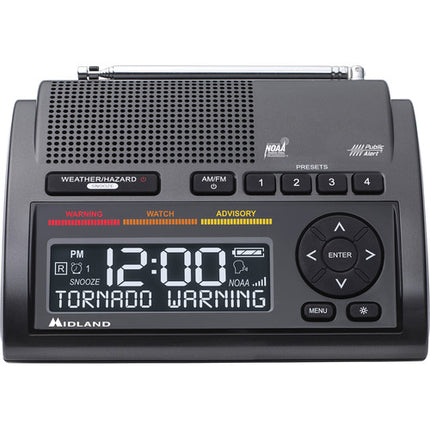 Midland WR400 Deluxe Radio Meteorológica NOAA con Pantalla LCD y Sirena 85dB
