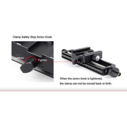 Sunwayfoto Rail de Enfoque Macro con Clamp y Capacidad 7 kg
