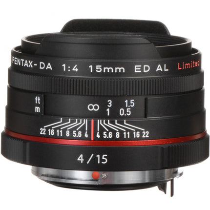 Pentax HD DA 15mm f4 ED AL Lente angular gran angular con recubrimiento multicapa y diafragma de siete palas
