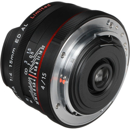 Pentax HD DA 15mm f4 ED AL Lente angular gran angular con recubrimiento multicapa y diafragma de siete palas